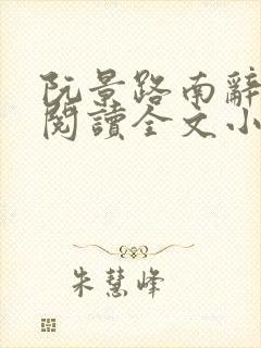 阮景路南辞免费阅读全文小说