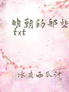 明朝的那些事儿 txt