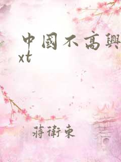 中国不高兴 txt