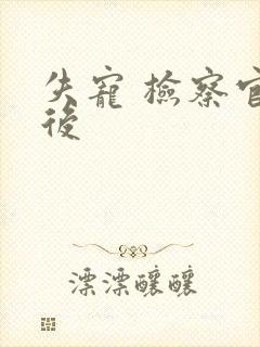 失宠 检察官皇后