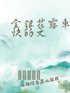 金银花露车速最快的文