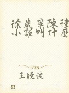 徐岁宁陈律什么小说叫什么名字