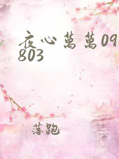 夜心万万090803