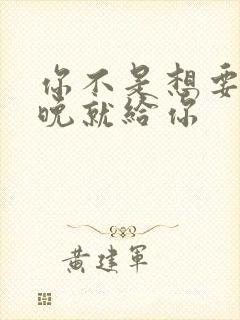 你不是想要吗今晚就给你