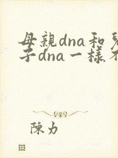 母亲dna和儿子dna一样不