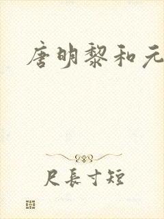 唐明黎和元君瑶