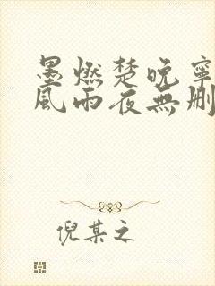 墨燃楚晚宁痴缠风雨夜无删减
