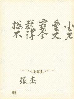 总裁霸爱小妻惹不得全文免费阅读笔趣阁