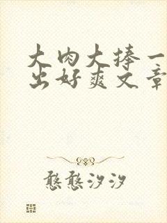 大肉大捧一进一出好爽文章
