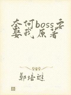 奈何boss要娶我原著