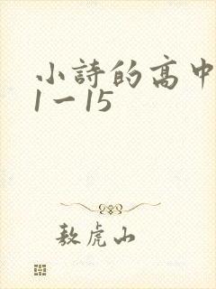 小诗的高中日记1一15