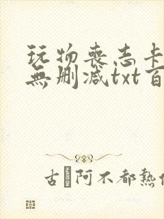 玩物丧志卡比丘无删减txt百度云