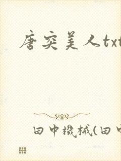 唐突美人txt