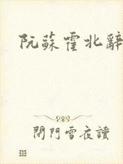 阮苏霍北辞小说