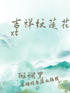 吉祥纹莲花楼txt