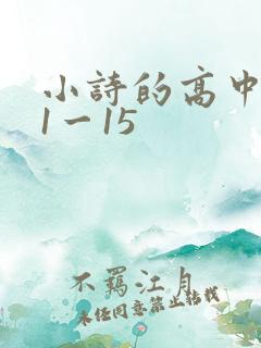 小诗的高中日记1一15