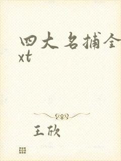四大名捕全集txt