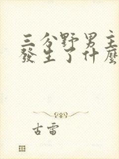 三分野男主当年发生了什么