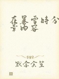 在暴雪时分54章内容