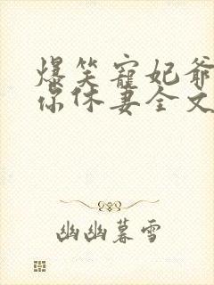 爆笑宠妃爷我等你休妻全文免费阅读