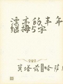 漂亮的丰年经的继拇5字