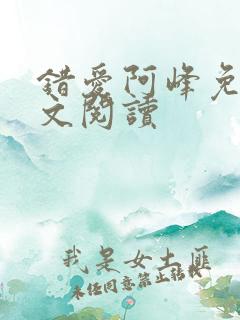 错爱阿峰免费全文阅读