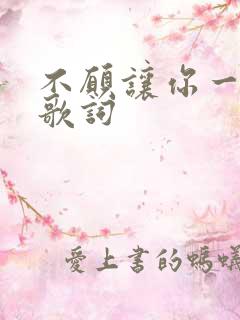 不愿让你一个人歌词