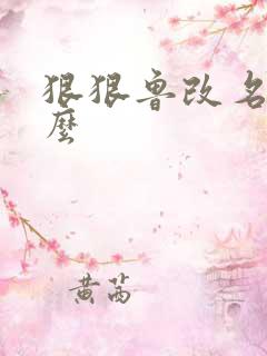 狠狠鲁改名是什么