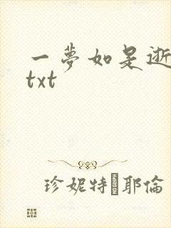 一梦如是逝水长txt