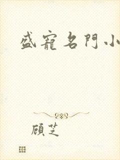 盛宠名门小夫人