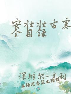 安壮壮古寨情缘全目录