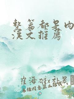 整篇都是肉的糙汉文推荐