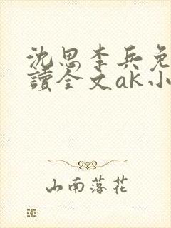 沈思李兵免费阅读全文ak小说