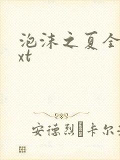 泡沫之夏全集txt