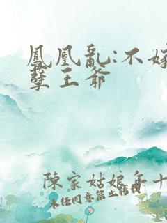 凤凰乱:不嫁妖孽王爷