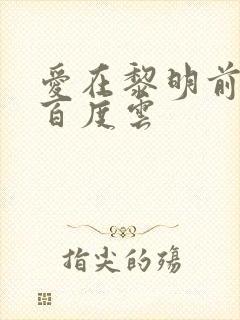 爱在黎明前降落百度云