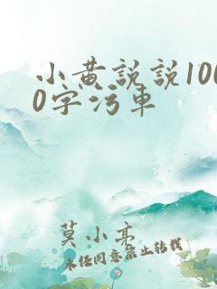 小黄说说1000字污车