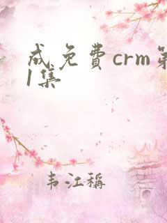 成免费crm第1集