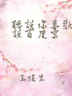 听说你喜欢我小说百度云