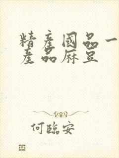 精产国品一二三产品麻豆