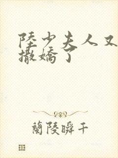 陆少夫人又双叒撒娇了