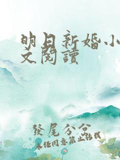 明日新婚小说全文阅读