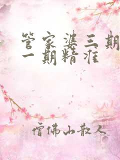 管家婆三期必开一期精准