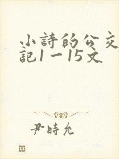 小诗的公交车日记1一15文