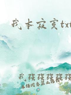 我本寂寞txt