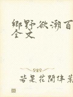 乡野欲潮百度云全文