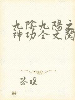 九阴九阳之阴阳神功全文阅读