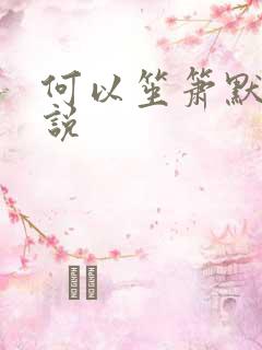 何以笙箫默 小说