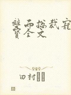 双面总裁宠妻如宝全文