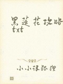 黑莲花攻略手册 txt